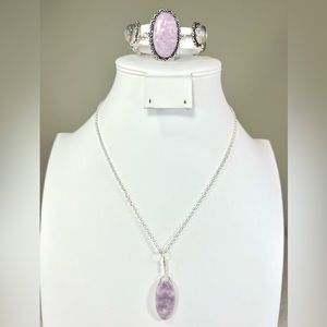Lepidolite 925 Dainty Gemstone Necklace & Bracelet